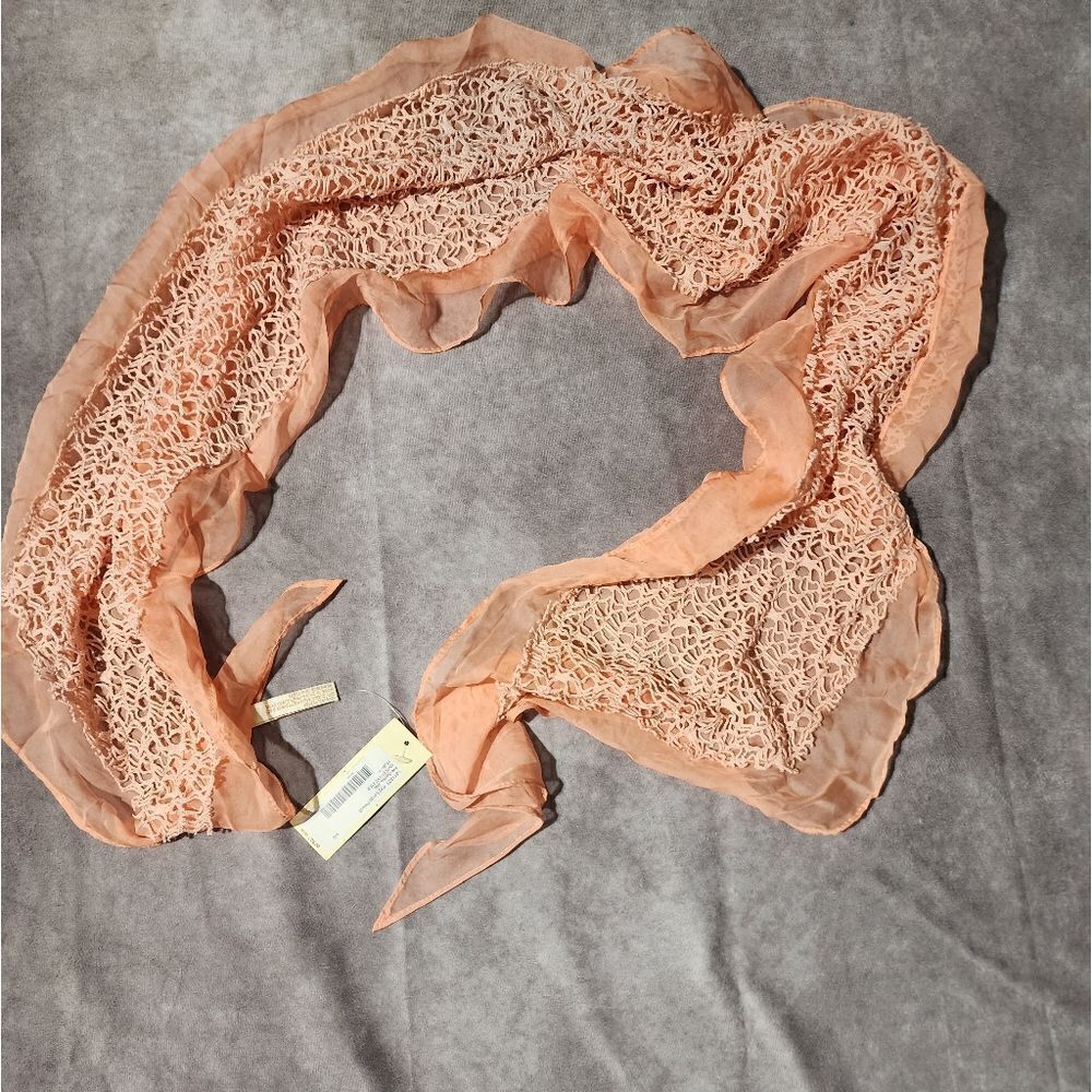 COLLECTION EIGHTEEN Net Overlay Boa POLYESTER Scarf 12" x 80"